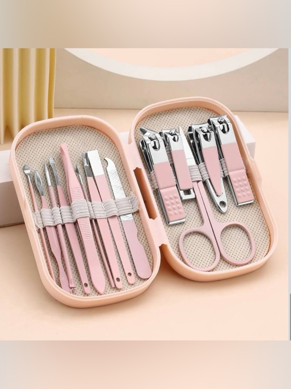 New! 14 Piece Pink Stainless Steel Manicure/Pedicure Grooming Set (NWT)